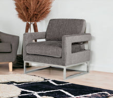 Load image into Gallery viewer, Fabric Arm Chair - Dark Gray And Silver
