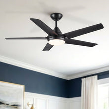 Load image into Gallery viewer, Ceiling Fan With Lights And Remote Control, Reversible DC Motor, 6 Speeds, 3 Cct Dimmable LED, Quiet Timer For Indoor - Black
