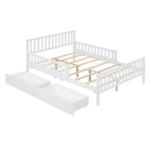 Load image into Gallery viewer, Platform Bed With Guardrails On Both Sides And 2 Storage Drawers
