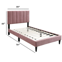 Load image into Gallery viewer, Bed With Channel Tufted Adjustable Headboard
