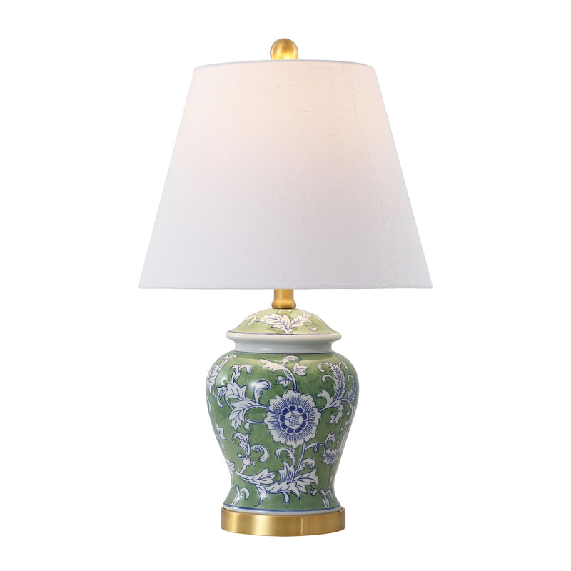 Urn Table Lamp LED With Empire Shade - Green