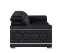 Load image into Gallery viewer, Genuine Leather Love Seat - Silver / Black
