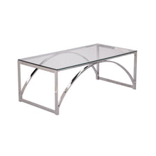 Load image into Gallery viewer, Glass Metal Rectangular Coffee Table - Chrome
