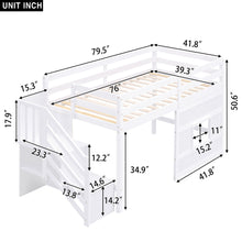 Load image into Gallery viewer, Loft Bed With Storage Staircase, Window &amp; LED Light
