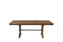 Load image into Gallery viewer, 64" Solid Wood Removable Leaf Trestle Base Dining Table - Brown
