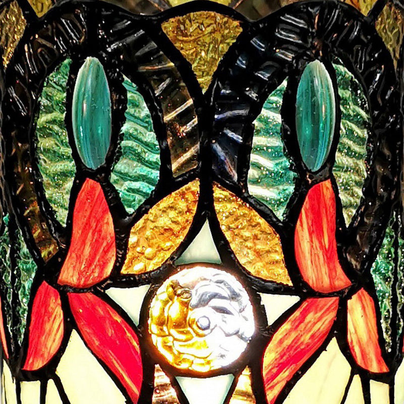 Mosaic Tile Stained Glass Accent Lamp - Beige And Orange