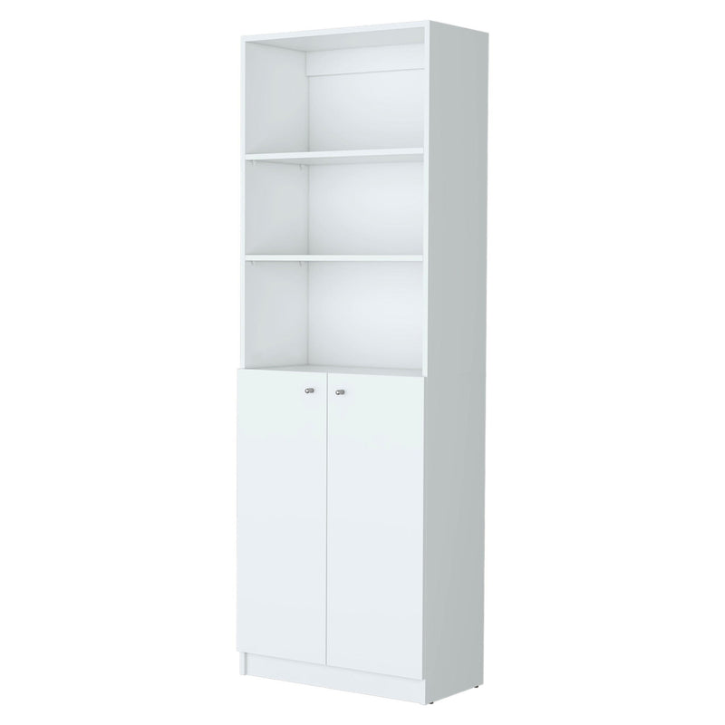 Three Tier Bookcase With Two Doors (546193) - White