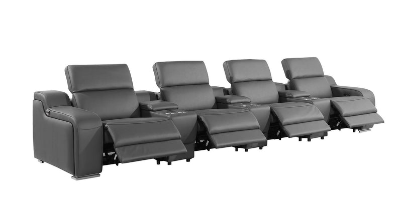 Reclining Sofa With USB - Dark Gray