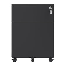 Load image into Gallery viewer, 2 Drawer Mobile File Cabinet With Lock Steel File Cabinet For Legal / Letter / A4 / F4 Size / Home / Office Design
