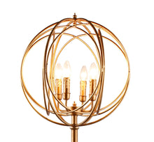 Load image into Gallery viewer, Four Light Floor Lamp With Modern Gold Geometric Globe Shade - Gold
