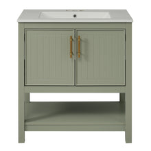 Load image into Gallery viewer, Elegant Bathroom Vanity With Ceramic Sink And Versatile Storage
