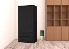 Load image into Gallery viewer, Accent Cabinet Soft Close With Multiple Shelves And Three Drawers - Black
