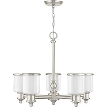 Load image into Gallery viewer, 21'' 5 Light Dimmable Chandelier With Shades - Nickel
