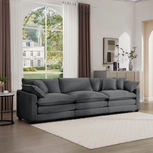 Load image into Gallery viewer, Mid-Century Modern 3 Seater Sectional Sofa With Arm And Throw Pillows

