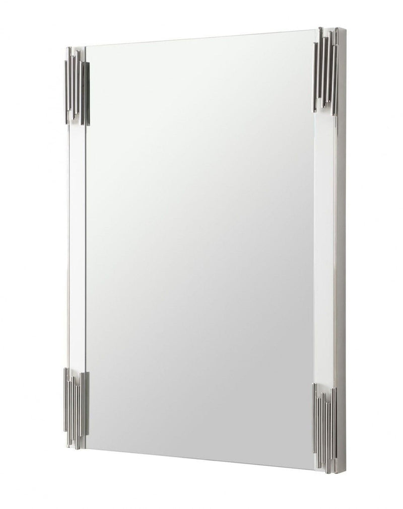 43" Steel Framed Accent Mirror - White