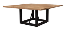 Load image into Gallery viewer, 60" Natural and Black Solid Wood And Iron Frame Base Square Dining Table
