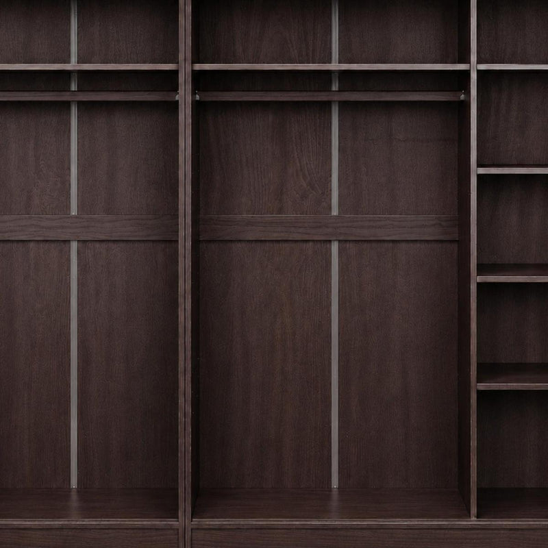 Solid Wood Five Door Combo Dresser - Dark Brown