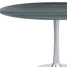 Load image into Gallery viewer, 48" Marble And Aluminum Pedestal Base Round Top Dining Room Table - Silver

