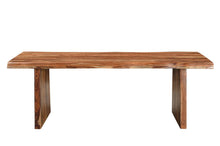 Load image into Gallery viewer, 86" Brown Wood Double Pedestal Live Edge Dining Table
