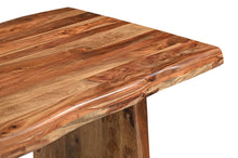 Load image into Gallery viewer, 86" Brown Wood Double Pedestal Live Edge Dining Table
