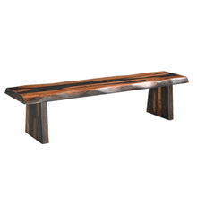 Load image into Gallery viewer, 75" Brown Solid Wood Live Edge Dining Bench
