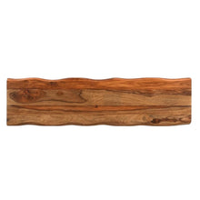 Load image into Gallery viewer, 68" Brown and Black Solid Wood And Metal Live Edge Dining Bench

