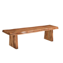 Load image into Gallery viewer, 68" Brown Solid Wood Live Edge Dining Bench
