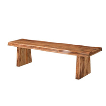 Load image into Gallery viewer, 68" Brown Solid Wood Live Edge Dining Bench
