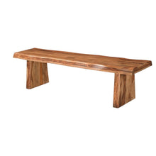 Load image into Gallery viewer, 68" Brown Solid Wood Live Edge Dining Bench
