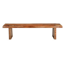 Load image into Gallery viewer, 75" Brown Solid Wood Live Edge Dining Bench
