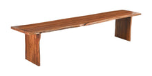 Load image into Gallery viewer, 60" Brown Solid Wood Live Edge Dining Bench
