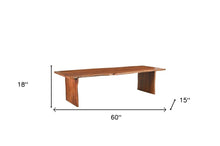 Load image into Gallery viewer, 60" Brown Solid Wood Live Edge Dining Bench
