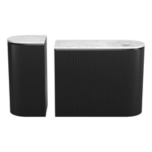 Load image into Gallery viewer, Genuine Marble And Solid Wood Oval Solid Wood Console Tables (Set of 2) - White / Black
