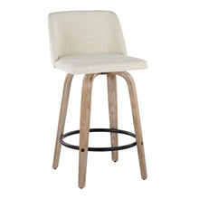 Load image into Gallery viewer, Toriano - Contemporary Fixed Height Counter Stool Swivel &amp; Round Footrest (Set of 2)
