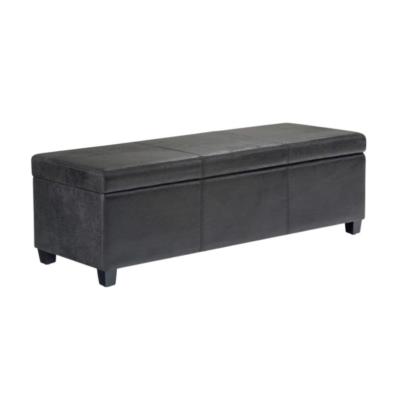 48" Storage Ottoman - Dark Brown / Black