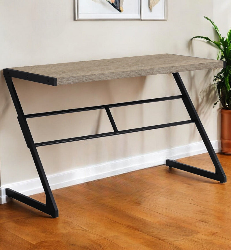 22" x 48" x 30" Computer Desk - Taupe And Black