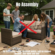 Load image into Gallery viewer, 6 Person Wicker Seating Group With Premium Cushions - Gray Mix
