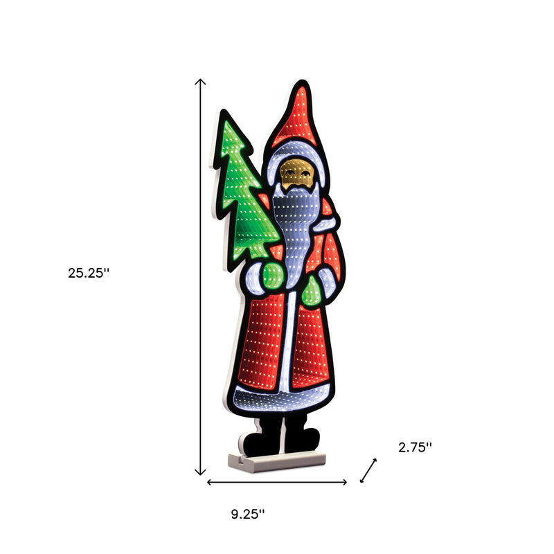 Christmas Santa Tabletop Sign With LED (633784) - Red / White / Green