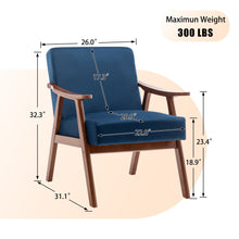 Load image into Gallery viewer, Mid Century Modern Accent Chair With Solid Wood Frame And Extra Thick Backrest

