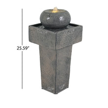Load image into Gallery viewer, Minimalist Column Fountain With LED Lighting, Outdoor Decor For Patio, Porch And Garden - Gray
