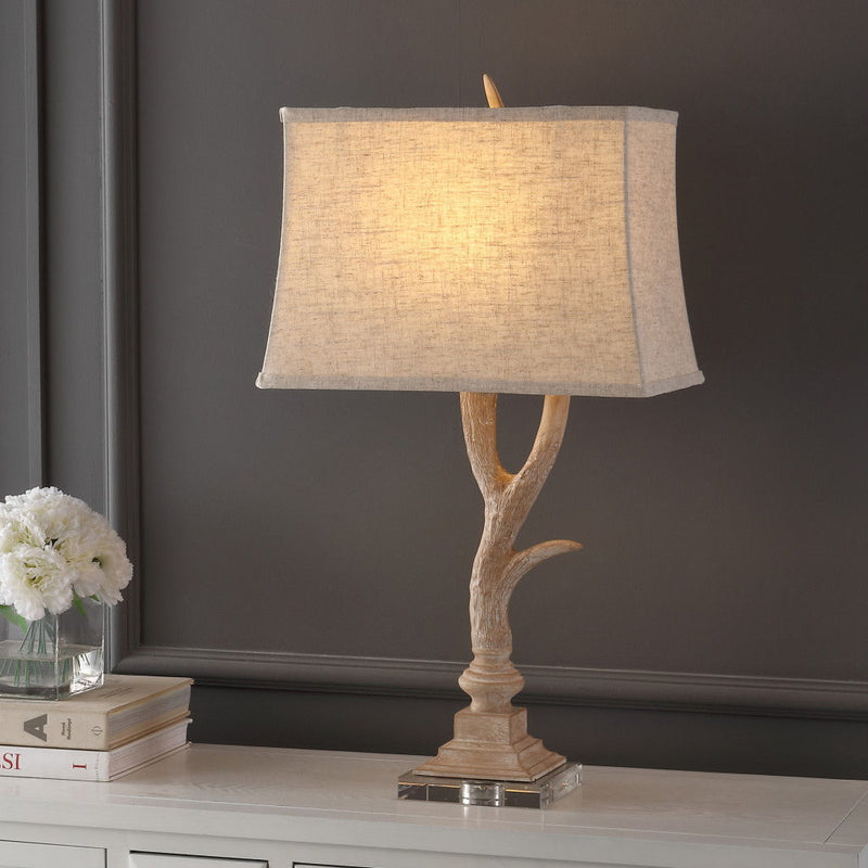 Antlers Table Lamp With Shade - Beige