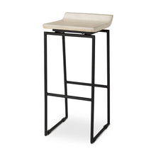 Load image into Gallery viewer, 31" Solid Wood And Metal Low Back Bar Height Bar Chair - Black / Natural
