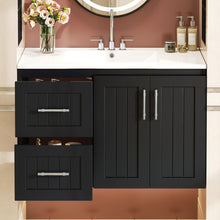Load image into Gallery viewer, Wall Mounted Bathroom Vanity &amp; Sink, 2 Drawers
