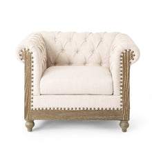 Load image into Gallery viewer, Fabric Upholstered Club Chair With Scrolled Tuxedo Arms
