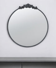 Load image into Gallery viewer, 32" Crowned Top Iron Framed Accent Mirror - Black
