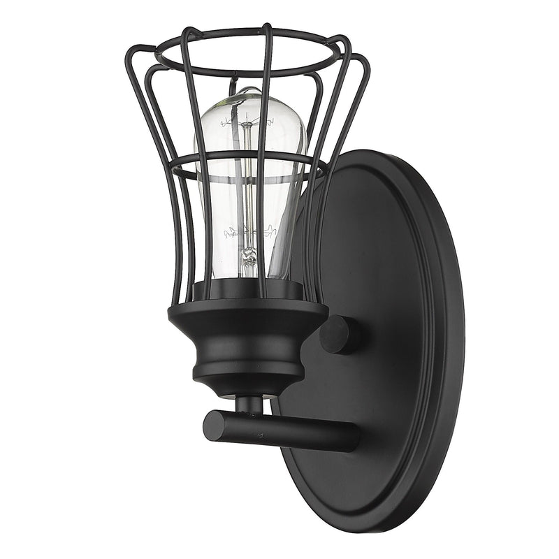 One Light Cage Wall Sconce - Matte Black