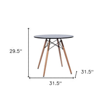 Load image into Gallery viewer, 32" Black and Natural Wood Round Top Dining Table
