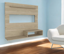 Load image into Gallery viewer, Manufactured Wood Open Shelving Entertainment Center - Light Pine
