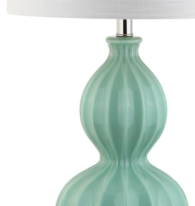 Novelty Table Lamp LED With Drum Shade - Green