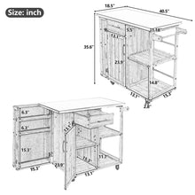 Load image into Gallery viewer, Outdoor Kitchen Island Prep Station With Lockable Wheels, Ample Storage, Towel &amp; Spice Racks
